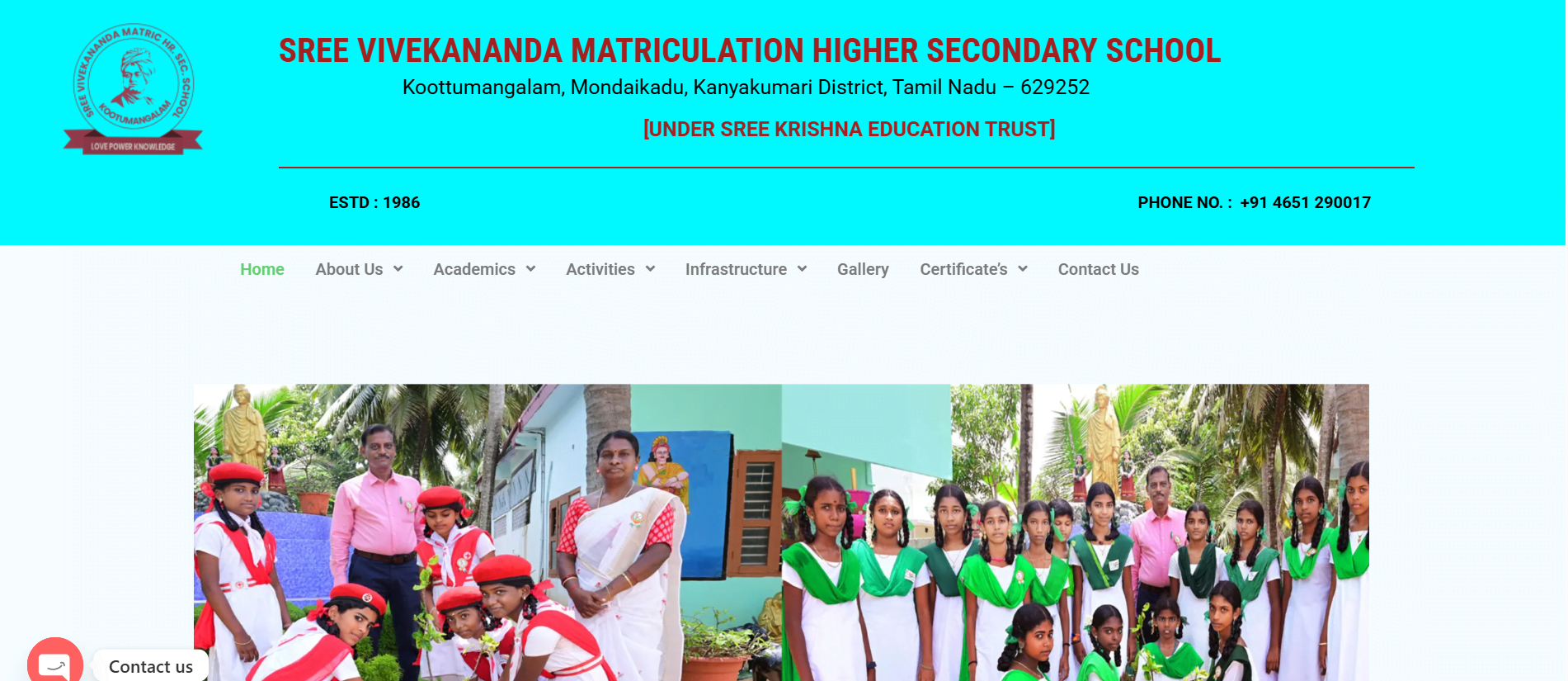 Sree Vivekananda Matric School site